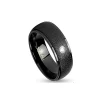 Ring Mittelteil sand-gestrahlt Schwarz aus Edelstahl Unisex
