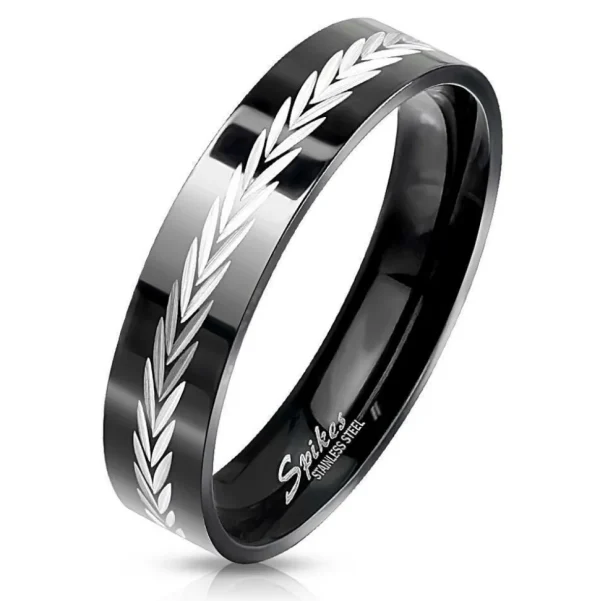 Ring Pfeile Schwarz aus Edelstahl Herren