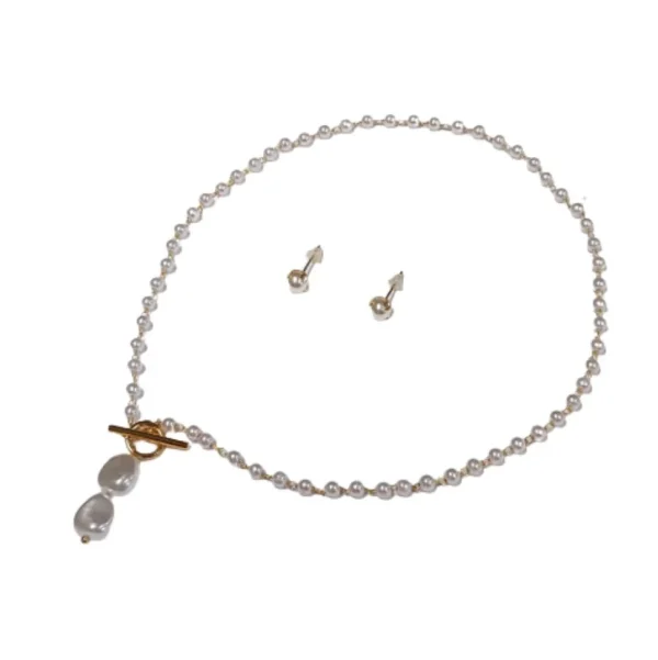 Schmuckset Boho-Perlen gold aus Edelstahl Damen