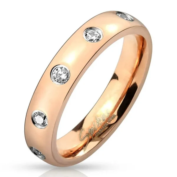 54 (17.2) Verlobungsring rosegold kristallbesetzt für Damen